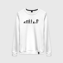 Свитшот хлопковый женский Рождение зомби, цвет: белый