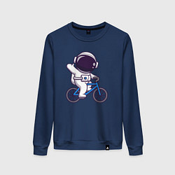 Свитшот хлопковый женский Space bike, цвет: тёмно-синий