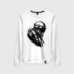 Свитшот хлопковый женский Эпичный авиатор, цвет: белый