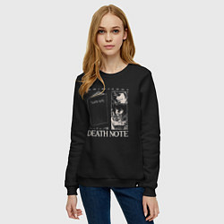 Свитшот хлопковый женский Тетрадь смерти постер, цвет: черный — фото 2