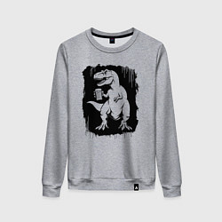 Свитшот хлопковый женский Пивозавр в краске, цвет: меланж