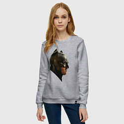 Свитшот хлопковый женский Face Batman, цвет: меланж — фото 2