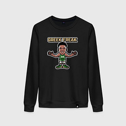 Свитшот хлопковый женский Greek freak, цвет: черный