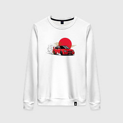 Свитшот хлопковый женский Дрифт субару, цвет: белый