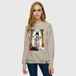 Свитшот хлопковый женский Завораживающая походка Йор Форджер, цвет: миндальный — фото 2