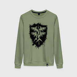 Женский свитшот Четыре рыбы на щите