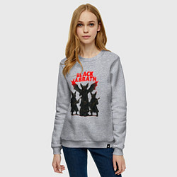 Свитшот хлопковый женский Black Sabbath в виде летучих мышей, цвет: меланж — фото 2