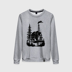 Женский свитшот Медведь и нефтяные вышки