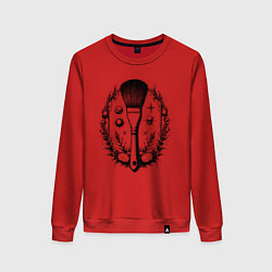 Свитшот хлопковый женский Космическая кисть, цвет: красный