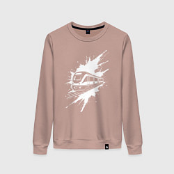 Женский свитшот Поезд в белой краске