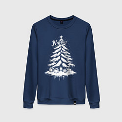 Женский свитшот Новогодняя елка с подарками