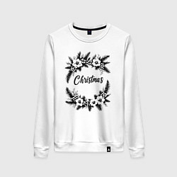 Женский свитшот Зимний рождественский венок