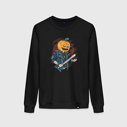 Свитшот хлопковый женский Punk pumpkin, цвет: черный