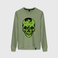 Свитшот хлопковый женский Green skeletor, цвет: авокадо