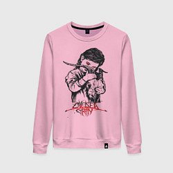 Свитшот хлопковый женский Chelsea Grin: Demon Girl, цвет: светло-розовый