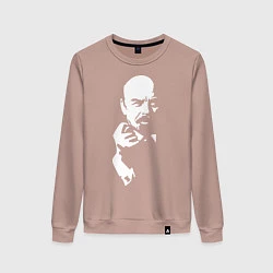 Свитшот хлопковый женский Ленин: фигу вам, цвет: пыльно-розовый
