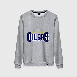 Свитшот хлопковый женский HC Edmonton Oilers Sign, цвет: меланж
