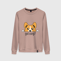 Свитшот хлопковый женский Got Corgi, цвет: пыльно-розовый
