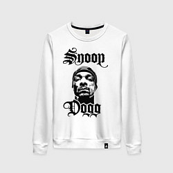 Свитшот хлопковый женский Snoop Dogg Face, цвет: белый