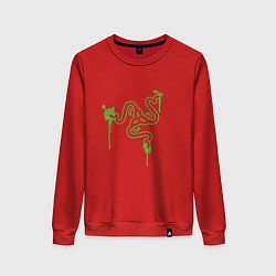 Свитшот хлопковый женский Razer logo, цвет: красный