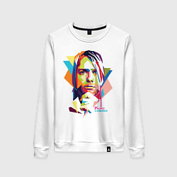 Свитшот хлопковый женский Kurt Cobain: Colors, цвет: белый