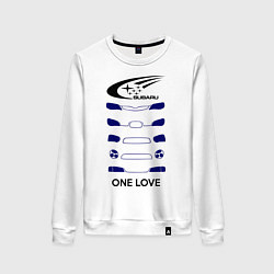Свитшот хлопковый женский One love subaru, цвет: белый