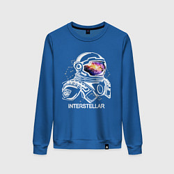 Свитшот хлопковый женский Interstellar Spaceman, цвет: синий