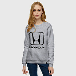 Свитшот хлопковый женский Honda logo, цвет: меланж — фото 2