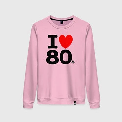 Свитшот хлопковый женский I Love 80s, цвет: светло-розовый