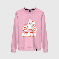 Свитшот хлопковый женский KTM белый, цвет: светло-розовый
