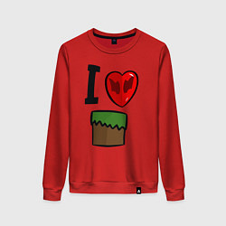 Свитшот хлопковый женский I love Dilleron, цвет: красный