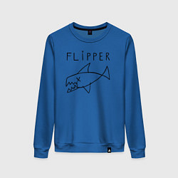 Свитшот хлопковый женский Flipper, цвет: синий