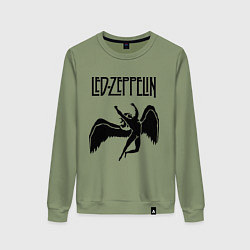 Свитшот хлопковый женский Led Zeppelin Swan, цвет: авокадо