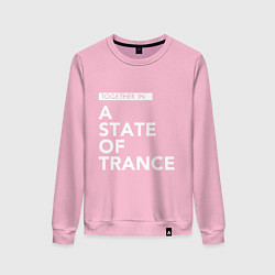 Свитшот хлопковый женский Together in A State of Trance, цвет: светло-розовый