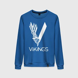 Свитшот хлопковый женский Vikings, цвет: синий