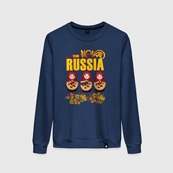 Свитшот хлопковый женский National team Russia, цвет: тёмно-синий
