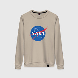 Свитшот хлопковый женский NASA: Logo, цвет: миндальный