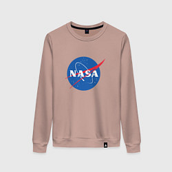 Свитшот хлопковый женский NASA: Logo, цвет: пыльно-розовый