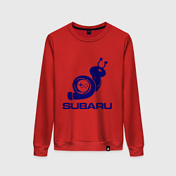 Свитшот хлопковый женский Subaru, цвет: красный