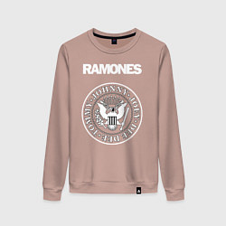 Свитшот хлопковый женский Ramones, цвет: пыльно-розовый