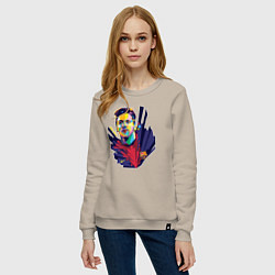 Свитшот хлопковый женский Messi Art, цвет: миндальный — фото 2