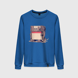 Свитшот хлопковый женский Вымершие виды, цвет: синий