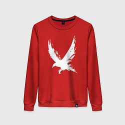 Свитшот хлопковый женский Белый ворон, цвет: красный