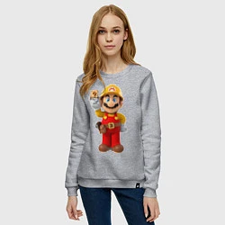 Свитшот хлопковый женский Super Mario, цвет: меланж — фото 2
