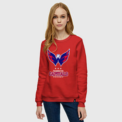 Свитшот хлопковый женский Washington Capitals, цвет: красный — фото 2