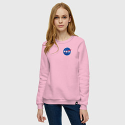 Свитшот хлопковый женский NASA, цвет: светло-розовый — фото 2