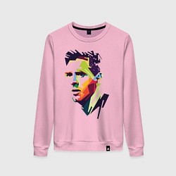 Свитшот хлопковый женский Lionel Messi: fun-art, цвет: светло-розовый