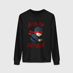 Свитшот хлопковый женский Ninja Defuse, цвет: черный