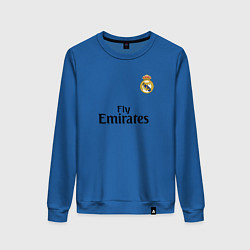 Свитшот хлопковый женский Real Madrid: Fly Emirates, цвет: синий