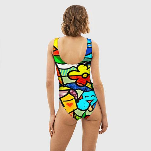 Женский купальник-боди Картинка-мозаика / 3D-принт – фото 4